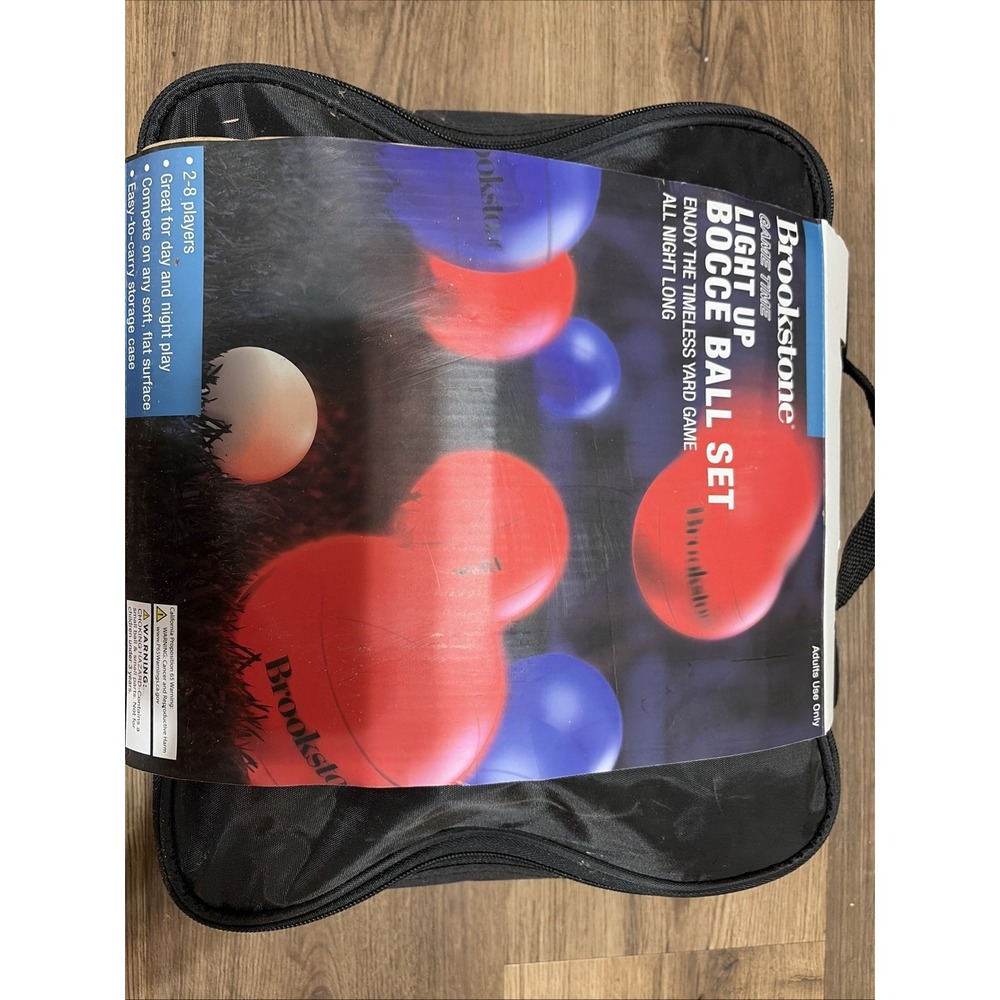 Brookstone Light Up Bocce Ball Set LED Strobing Outdoor Backyard Game NEW